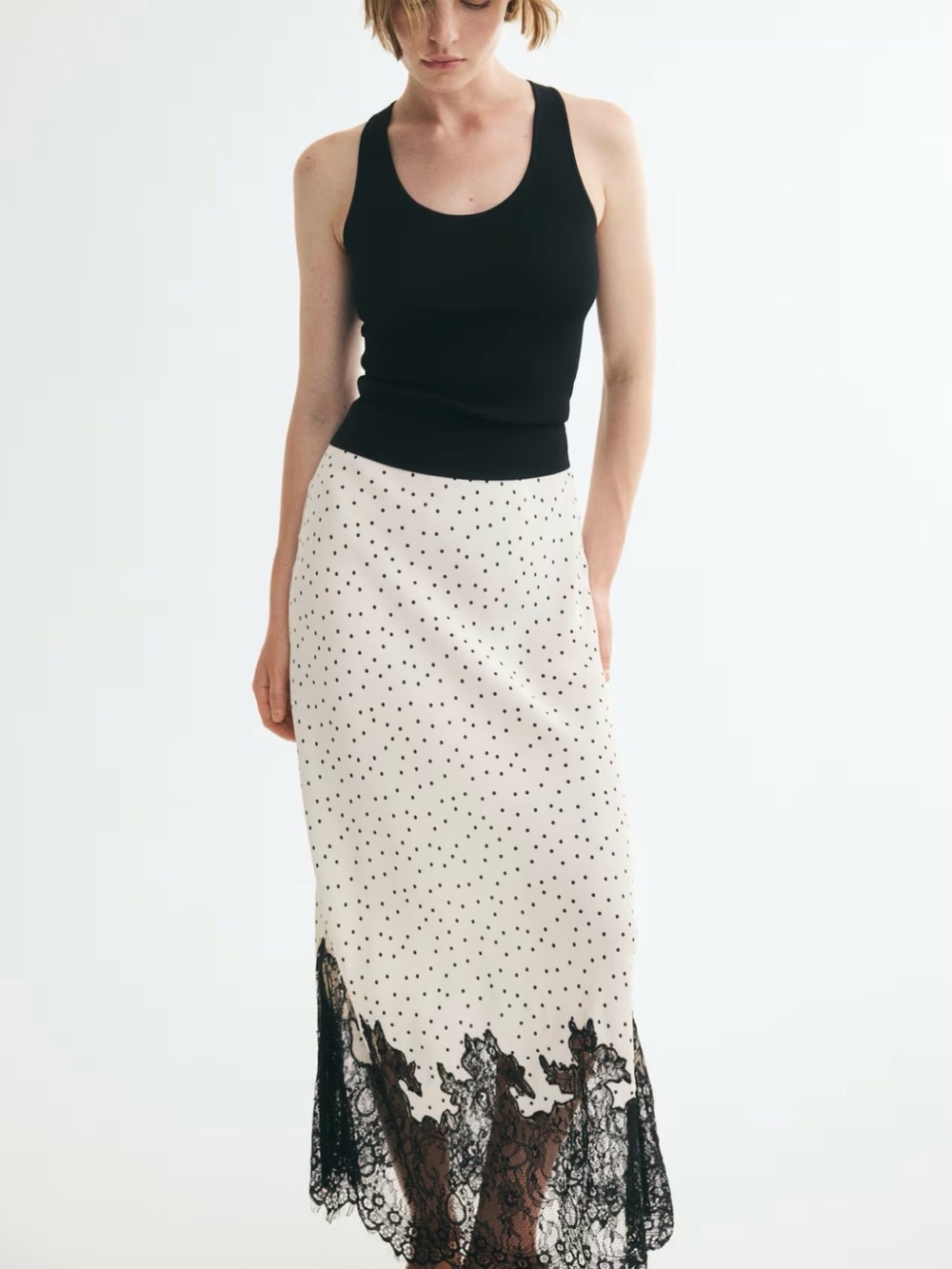 H&M Lace-trimmed polka dot skirt - Picture 4 of 5